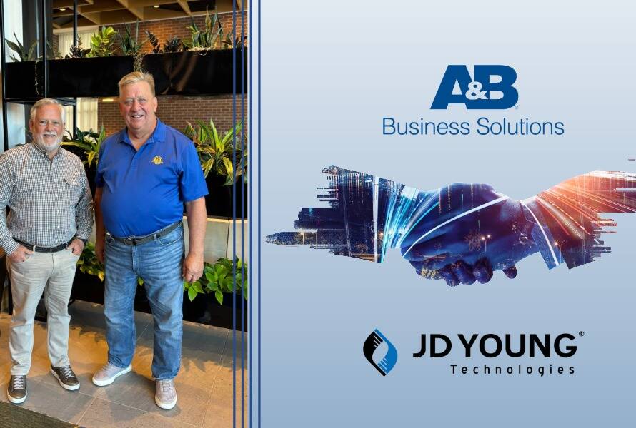 handshake and logos from A&B and JD young